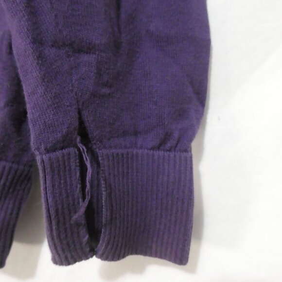 TOMMY HILFIGER | large | Purple Button-Up V-Neck Cardigan | 100% Prima Cotton - Picture 8 of 15